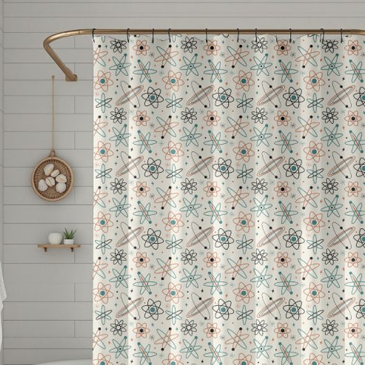 Atomraumrückwärts-Sternexplosion Mitte des Jahrhun Duschvorhang