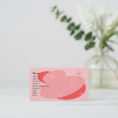 Atomretro Rosa und Rot Visitenkarte (Stehend Vorderseite)
