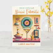 Atomretrofuturistisches Kaninchen Martini Mitte de Karte (Gelbe Blume)