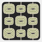 Atomrings Abstraktes Muster Quadratischer Aufkleber (Vorderseite)