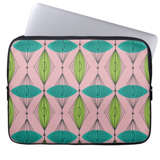 Atomrosa Ogee & Sternexplosion Laptop-Sieb Laptopschutzhülle (Vorderseite)