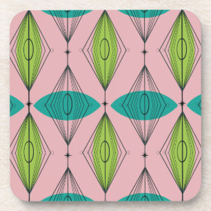 Atomrosa Ogee und Sternexplosion harter Kunststoff Untersetzer