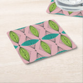 Atomrosa Ogee und Sternexplosion hartes Papier Unt Rechteckiger Pappuntersetzer (angewinkelt)