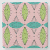 Atomrosa Ogee und Sternexplosion Marmorstein Unter Steinuntersetzer (Vorderseite)