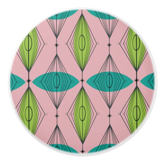 Atomrosa Ogee und Sternexplosionen Keramik Knochen Keramikknauf (Vorderseite)