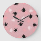 Atomrosa Sternexplosionen Runde Uhr (Vorderseite)