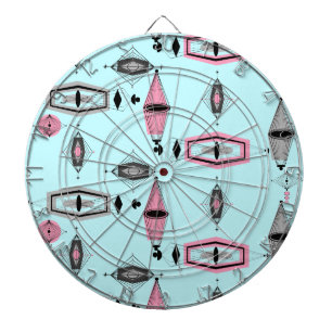 Atomrosa und Grau Muster Dart Board Dartscheibe