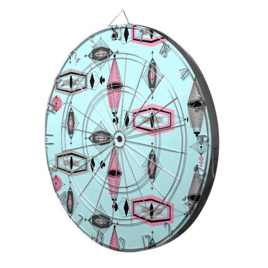 Atomrosa und Grau Muster Dart Board Dartscheibe (Vorderseite rechts)