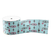 Atomrosa und grau Muster Grosgrain Ribbon Ripsband (Spule)