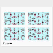 Atomrosa und Grau-Muster-Sticker Rechteckiger Aufkleber (Blatt)