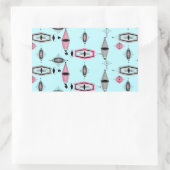 Atomrosa und Grau-Muster-Sticker Rechteckiger Aufkleber (Tasche)