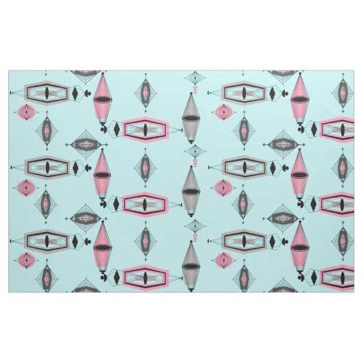 Atomrosa und Grau-Muster Stoff (Fat Quarter (45,7 x 55,9 cm))