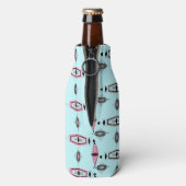 Atomrosa und graues Muster Flasche Cooler Flaschenkühler (Flasche Rückseite)