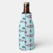Atomrosa und graues Muster Flasche Cooler Flaschenkühler (Flaschenvorderseite)