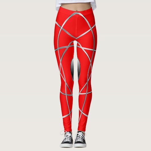 Atomrote Leggings (Vorderseite)