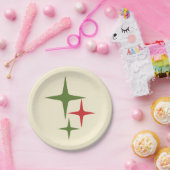 Atoms Stars Mitteljahrhundert Retro Weihnachten Ro Pappteller (Party)