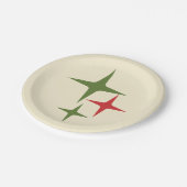 Atoms Stars Mitteljahrhundert Retro Weihnachten Ro Pappteller (Schrägansicht)