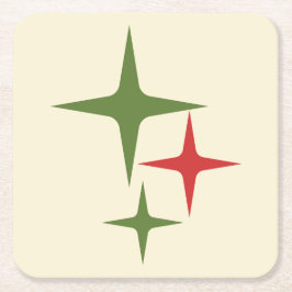 Atoms Stars Mitteljahrhundert Retro Weihnachten Ro Rechteckiger Pappuntersetzer