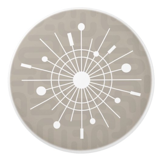 Atomschneeflocke Sternexplosion Sputnik MCM Kerami Keramikknauf (Vorderseite)