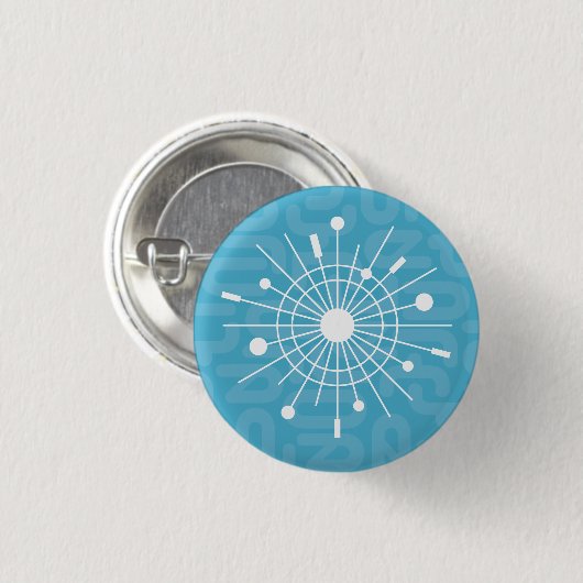 Atomsnowflake Weihnachts-MOD Mitte des Jahrhundert Button (Vorne & Hinten)