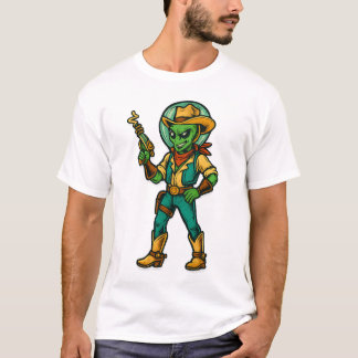 Atomspace Cowboy | Intergalaktische Western Alien T-Shirt