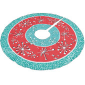 Atomsputnik Mitte des Jahrhunderts modern Polyester Weihnachtsbaumdecke (Schrägansicht)