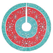 Atomsputnik Mitte des Jahrhunderts modern Polyester Weihnachtsbaumdecke (Vorderseite)