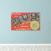 Atomstadt - Große Briefmarkenszenen Leinwanddruck (Insitu (Holzboden))