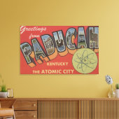 Atomstadt - Große Briefmarkenszenen Leinwanddruck (Insitu (Wohnzimmer))