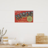 Atomstadt - Große Briefmarkenszenen Poster (Küche)