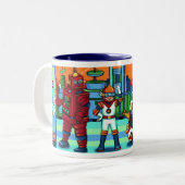 Atomstadt-Tasse Zweifarbige Tasse (Vorderseite Links)