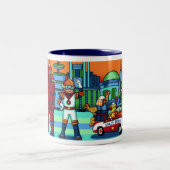 Atomstadt-Tasse Zweifarbige Tasse (Mittel)