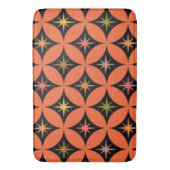 Atomstähle des mittleren Jahrhunderts auf orangefa Badematte (Vorderseite Vertikal)