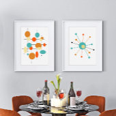 Atomstar Abstrakt Circles Mid Century Modern Bilderwand Sets