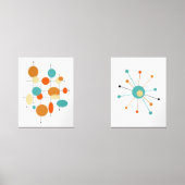 Atomstar Abstrakt Circles Mid Century Modern Bilderwand Sets (Vorderseite)