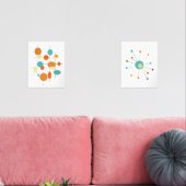 Atomstar Abstrakt Circles Mid Century Modern Bilderwand Sets (Wohnzimmer)