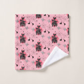 Atomstar Burst Moderne Mitteljahrskatzen Badhandtuch Set (Waschlappen)