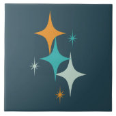 Atomstars aus dem Mittelalter Dunkle Aquamarine Aq Fliese (Vorderseite)