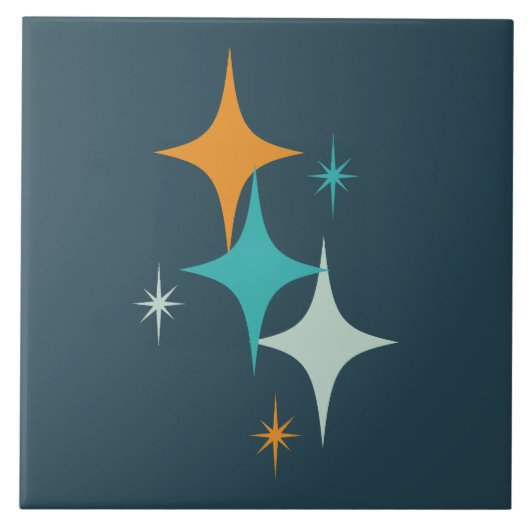 Atomstars aus dem Mittelalter Dunkle Aquamarine Aq Fliese (Vorderseite)