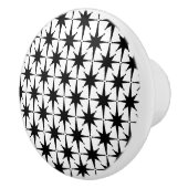 Atomstars Mitte Jahrhundert Moderne Schwarz und We Keramikknauf (Rechts)