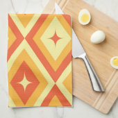 AtomSterne aus dem Mittelalter auf orangefarbenen  Geschirrtuch (Viertel Falte)