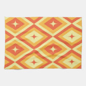 AtomSterne aus dem Mittelalter auf orangefarbenen  Geschirrtuch (Horizontal)