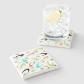 Atomstone-Untersetzer aus der Mitte des Jahrhunder Steinuntersetzer (Seitenansicht)