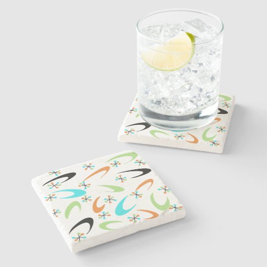 Atomstone-Untersetzer aus der Mitte des Jahrhunder Steinuntersetzer (Seitenansicht)