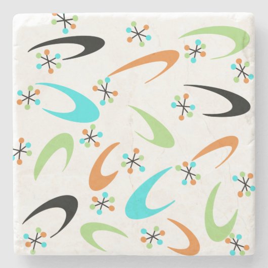 Atomstone-Untersetzer aus der Mitte des Jahrhunder Steinuntersetzer (Vorderseite)