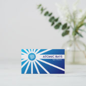 Atomstrahlen - Blau schattierte II Visitenkarte (Stehend Vorderseite)