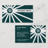 Atomstrahlen - Dunkel Aquamarin grün Visitenkarte (Vorne/Hinten)