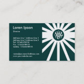 Atomstrahlen - Dunkel Aquamarin grün Visitenkarte (Rückseite)