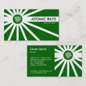 Atomstrahlen - dunkles Gras-Grün Visitenkarte (Vorne/Hinten)