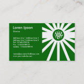 Atomstrahlen - dunkles Gras-Grün Visitenkarte (Rückseite)